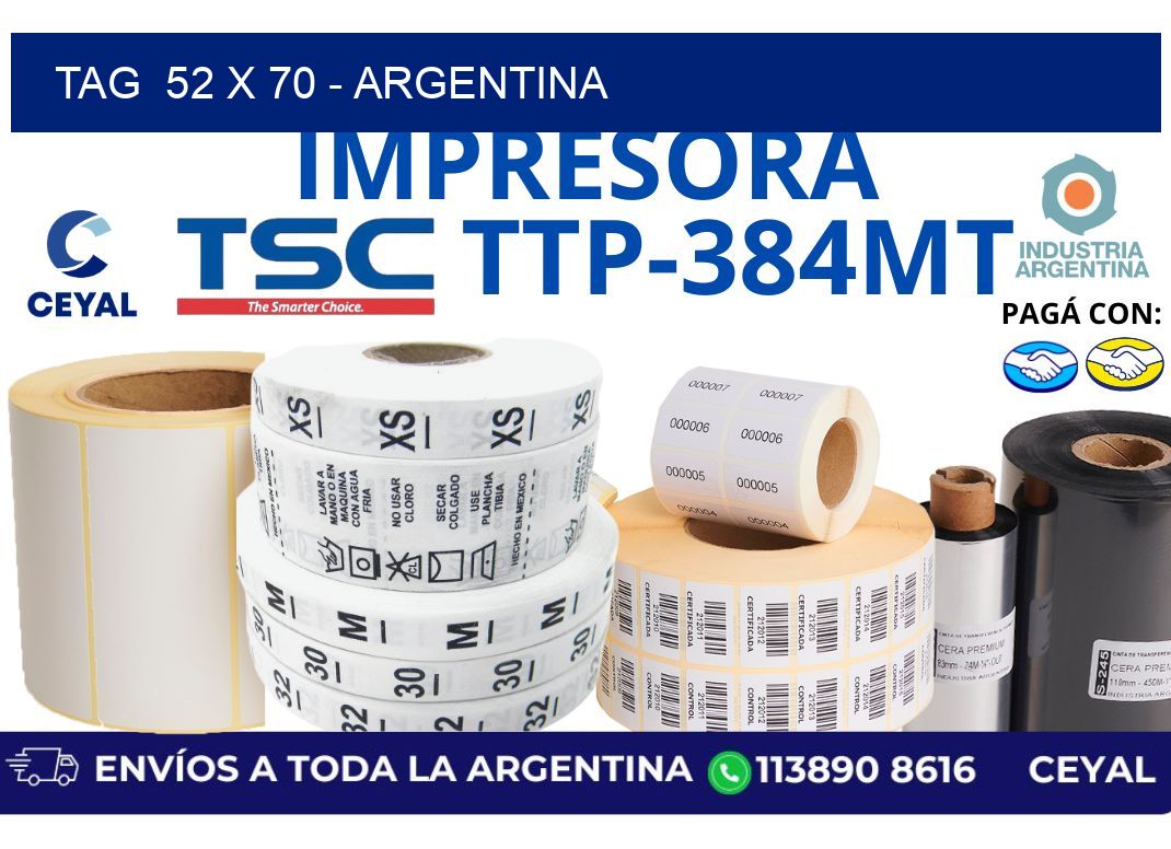 tag  52 x 70 - Argentina