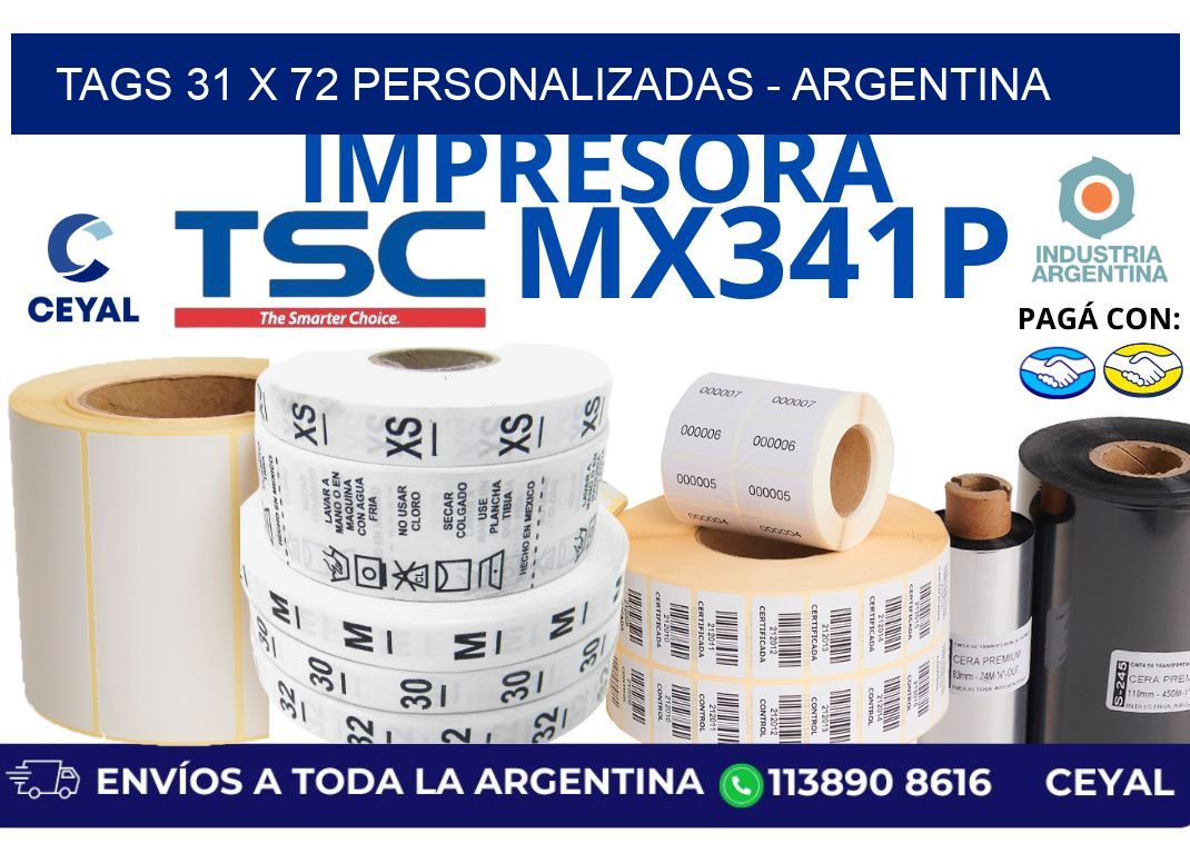 tags 31 x 72 personalizadas – Argentina
