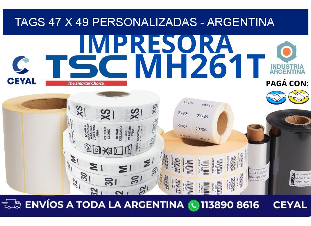 tags 47 x 49 personalizadas - Argentina
