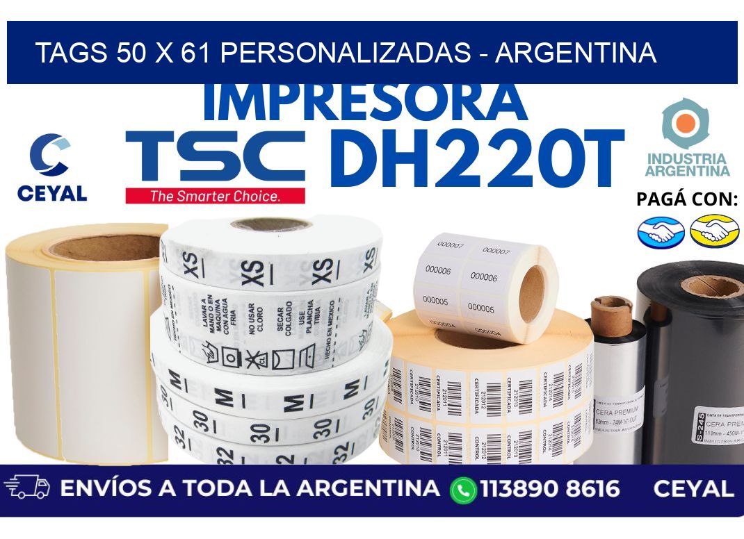 tags 50 x 61 personalizadas - Argentina