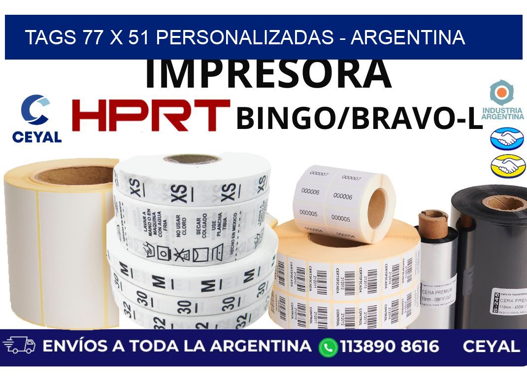tags 77 x 51 personalizadas – Argentina