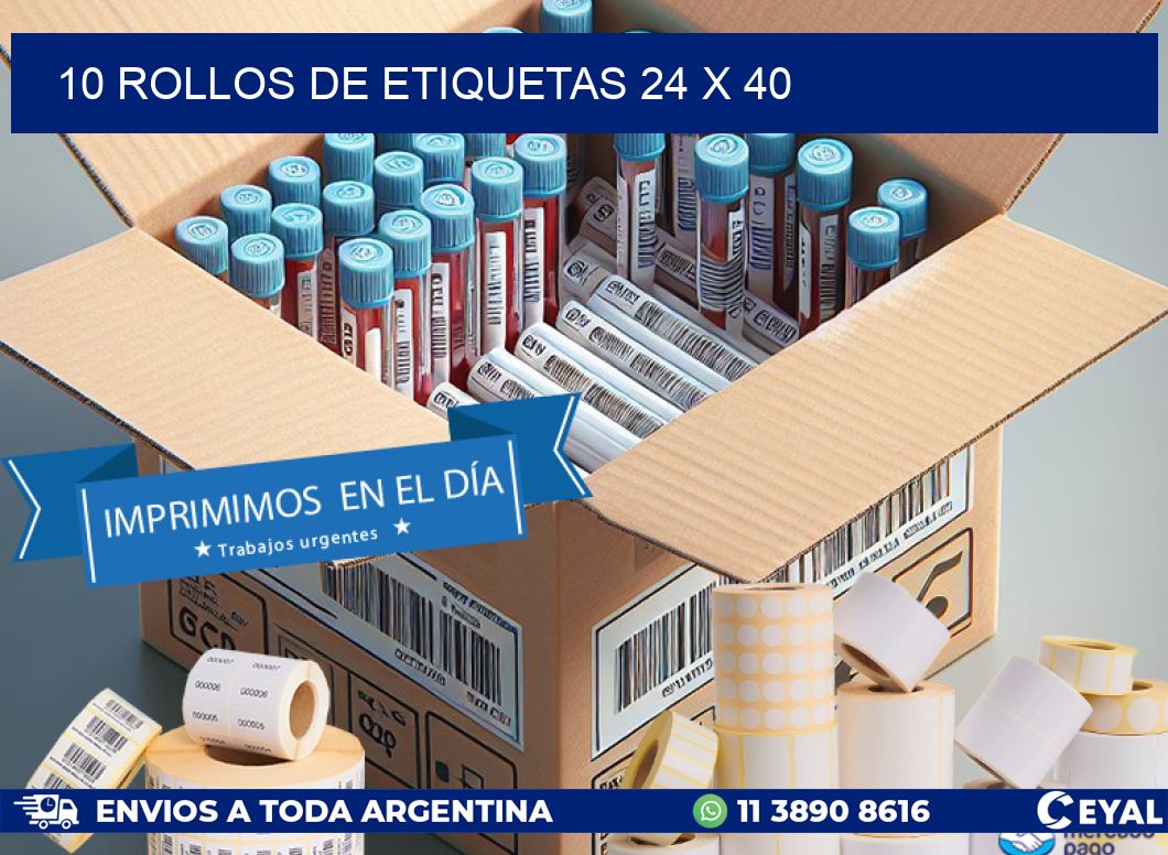 10 ROLLOS DE ETIQUETAS 24 x 40