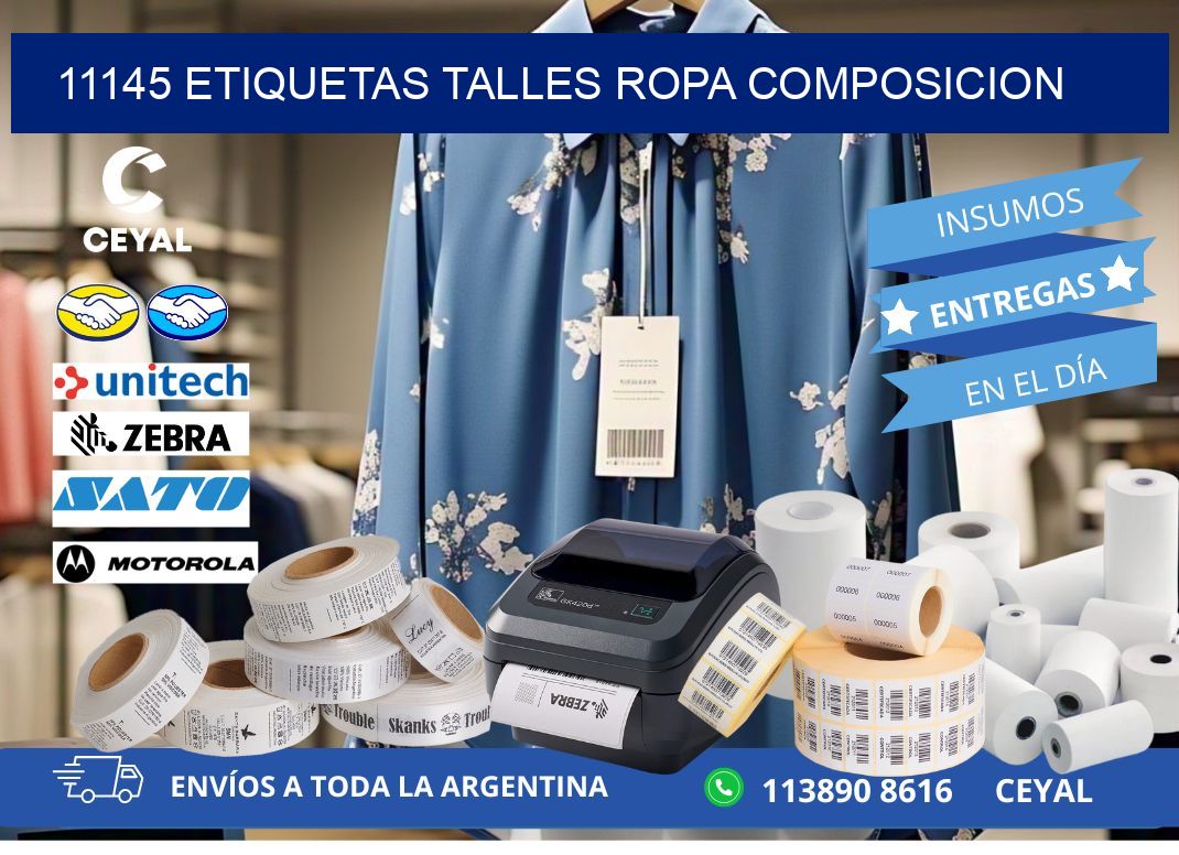 11145 ETIQUETAS TALLES ROPA COMPOSICION