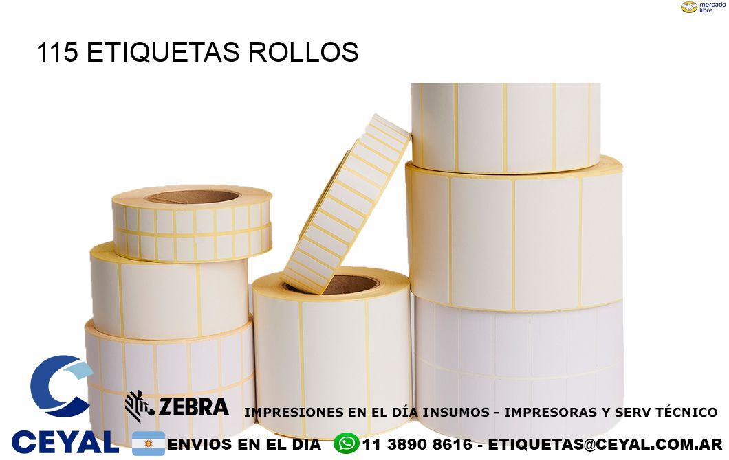 115 etiquetas rollos