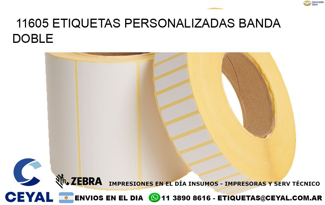 11605 Etiquetas personalizadas banda doble
