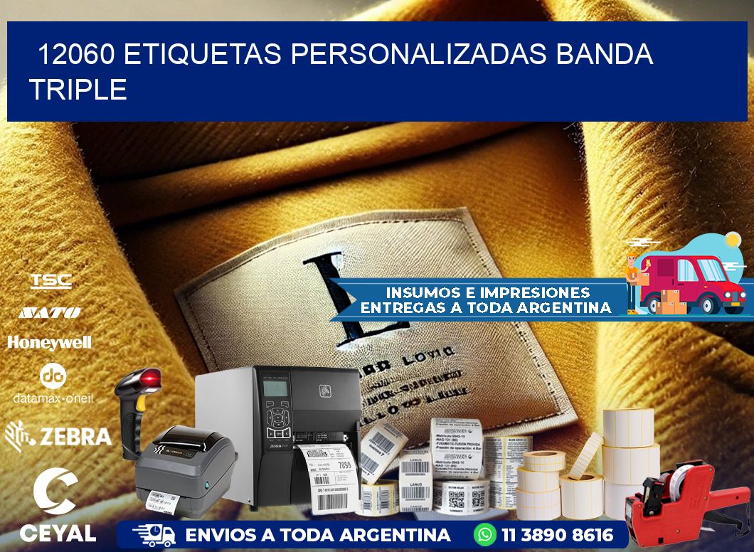 12060 Etiquetas personalizadas banda triple