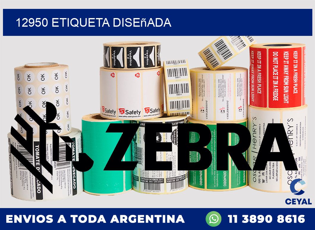 12950 etiqueta diseñada