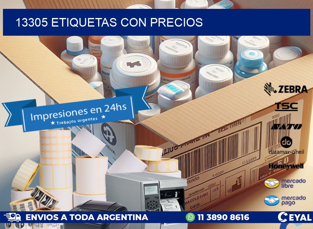 13305 etiquetas con precios