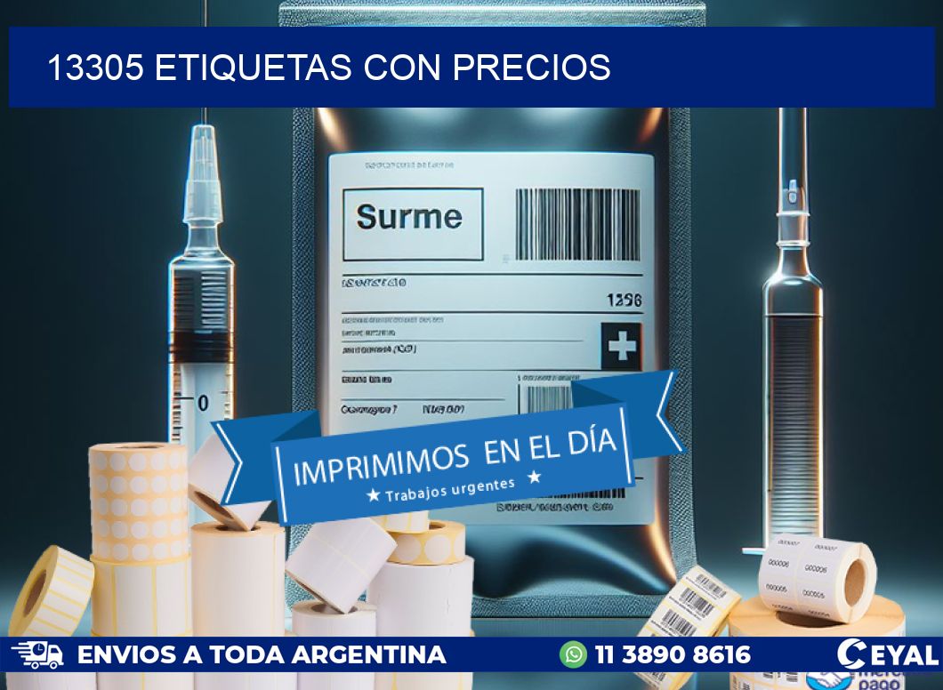 13305 etiquetas con precios