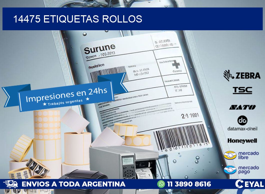 14475 etiquetas rollos