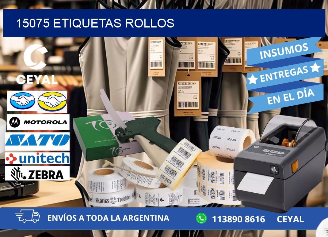 15075 etiquetas rollos