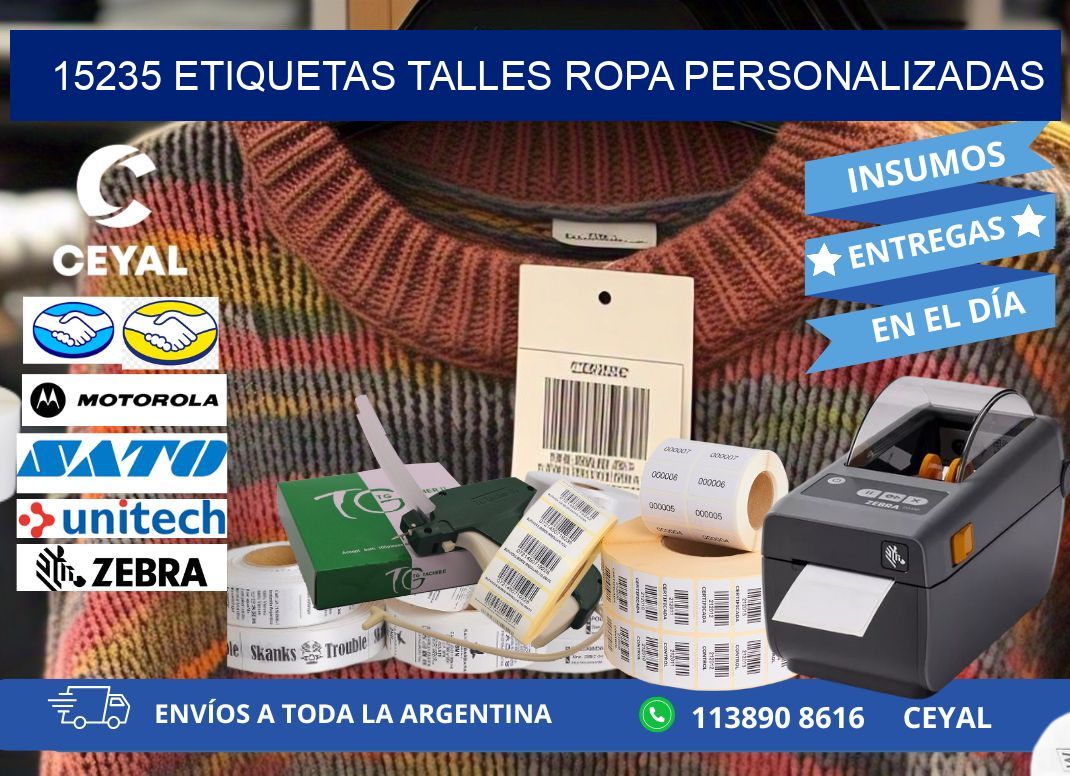 15235 ETIQUETAS TALLES ROPA PERSONALIZADAS