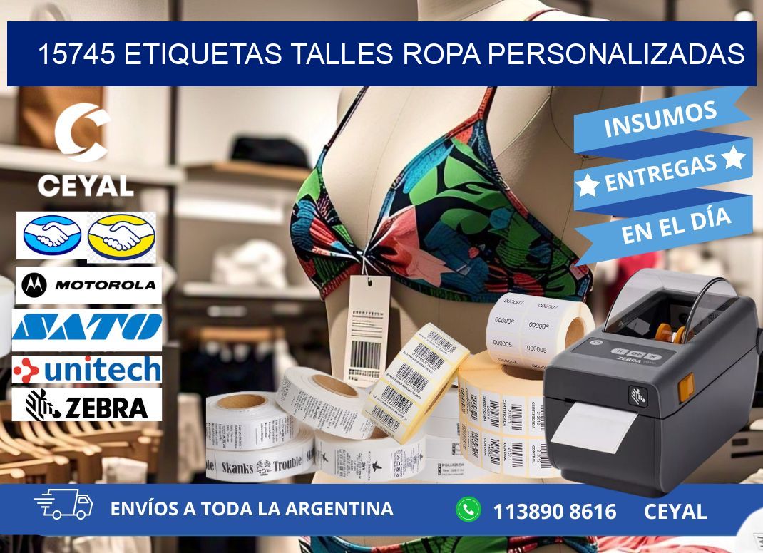 15745 ETIQUETAS TALLES ROPA PERSONALIZADAS