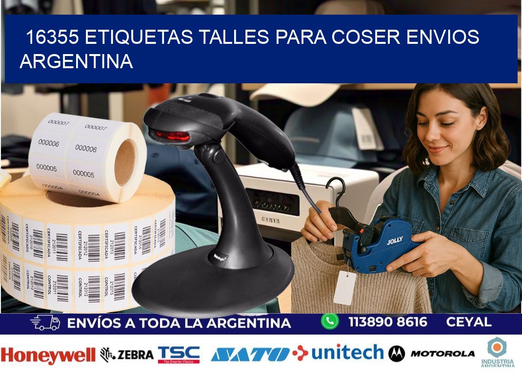 16355 ETIQUETAS TALLES PARA COSER ENVIOS ARGENTINA