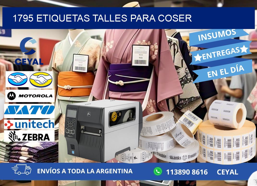 1795 ETIQUETAS TALLES PARA COSER