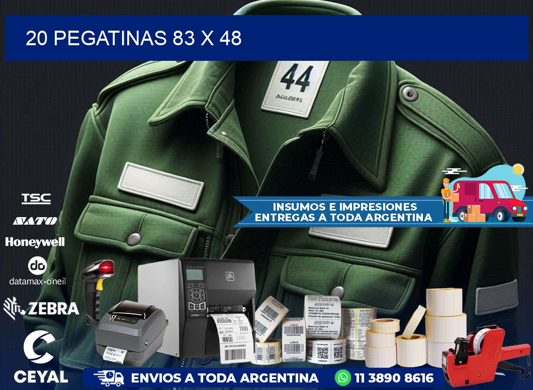 20 PEGATINAS 83 x 48