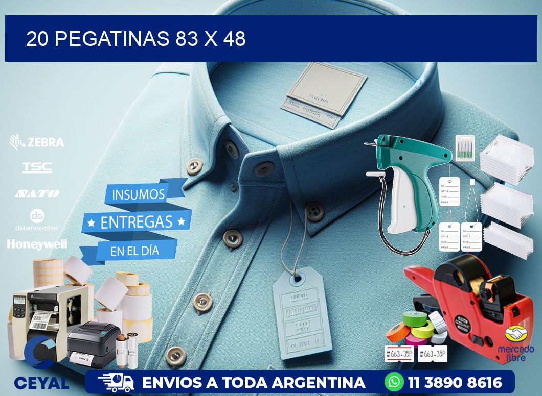 20 PEGATINAS 83 x 48