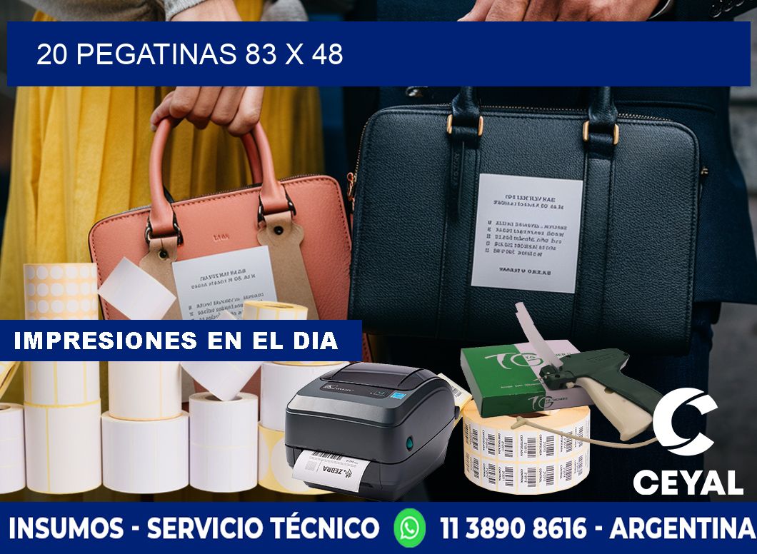 20 PEGATINAS 83 x 48