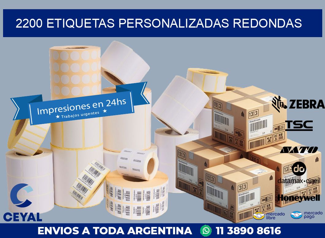 2200 Etiquetas personalizadas redondas