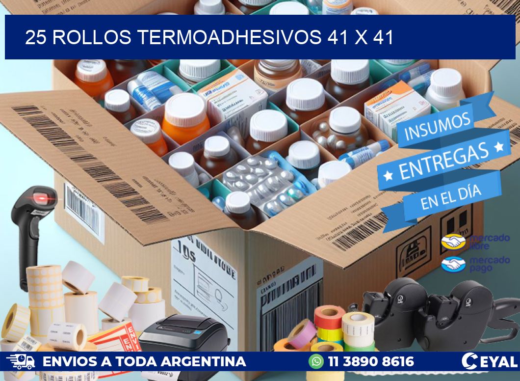 25 ROLLOS TERMOADHESIVOS 41 x 41