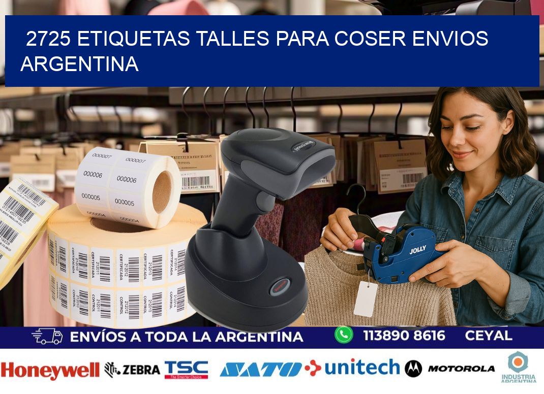 2725 ETIQUETAS TALLES PARA COSER ENVIOS ARGENTINA