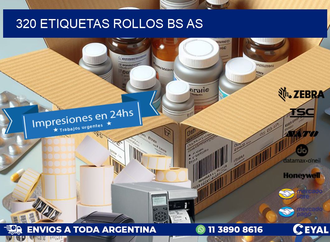 320 etiquetas rollos BS AS