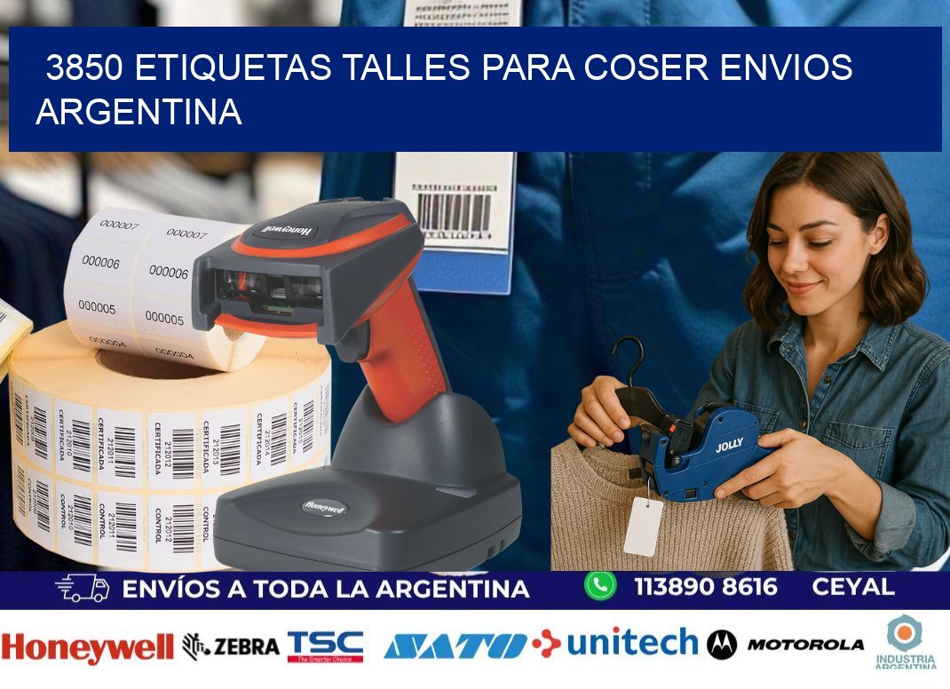 3850 ETIQUETAS TALLES PARA COSER ENVIOS ARGENTINA