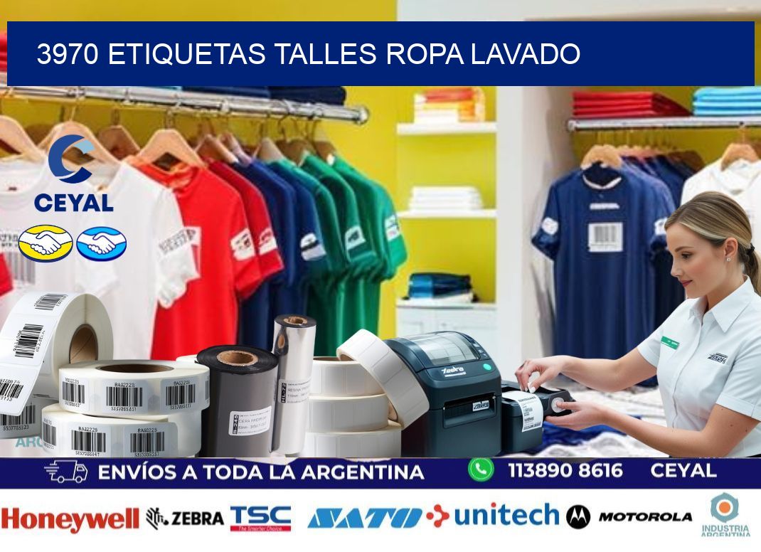 3970 ETIQUETAS TALLES ROPA LAVADO
