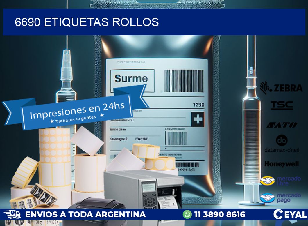 6690 etiquetas rollos