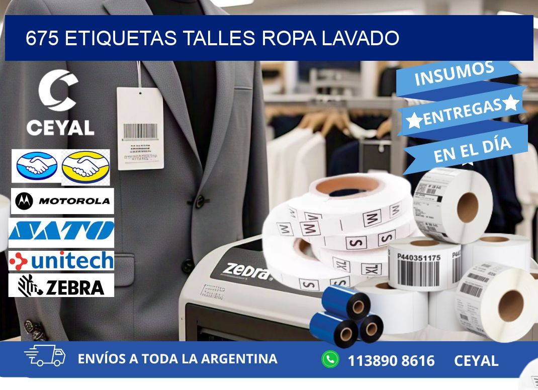 675 ETIQUETAS TALLES ROPA LAVADO