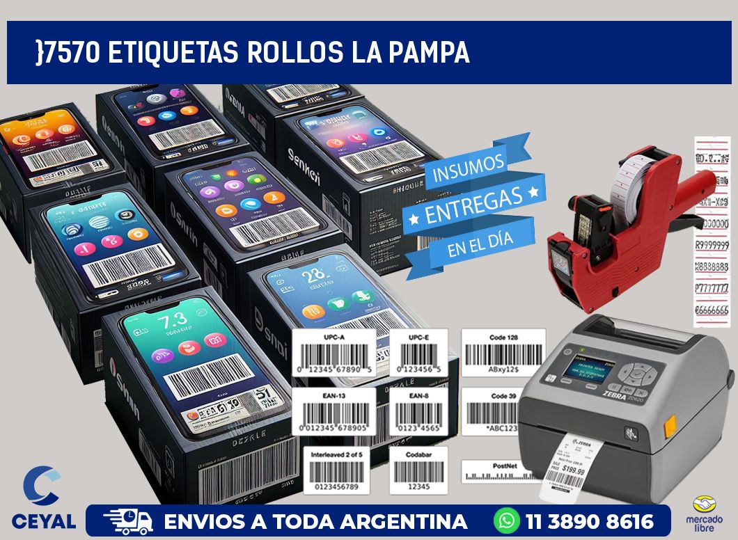 }7570 etiquetas rollos LA PAMPA