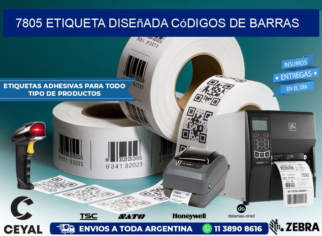 7805 etiqueta diseñada códigos de barras