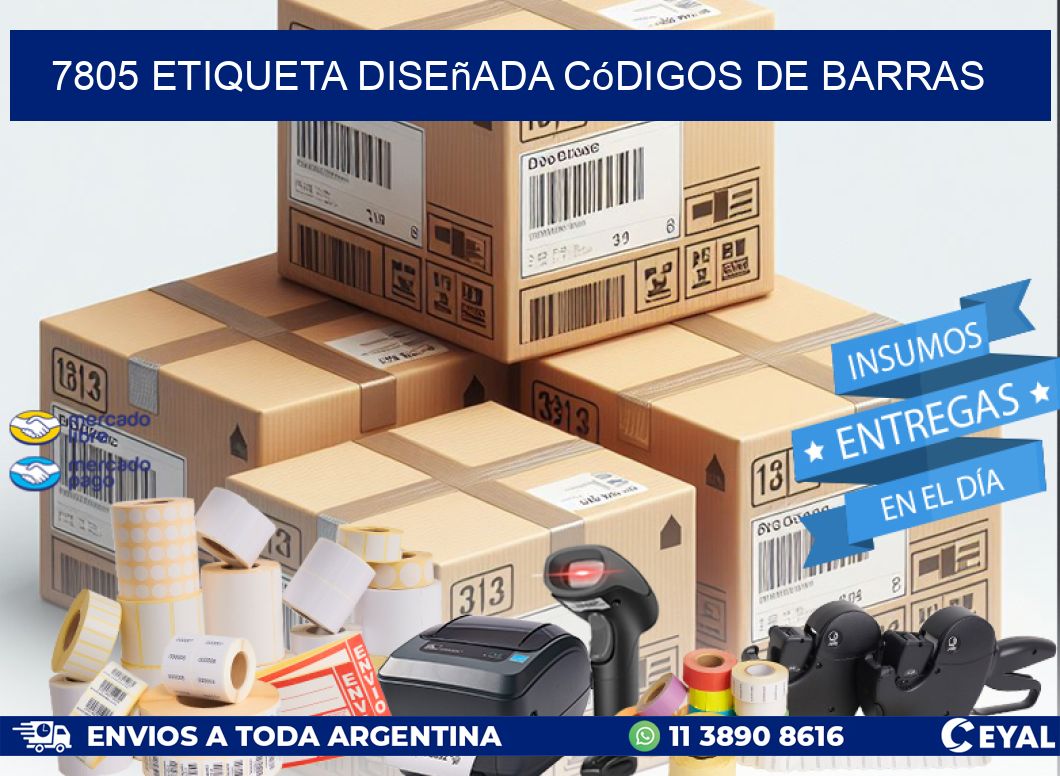 7805 etiqueta diseñada códigos de barras