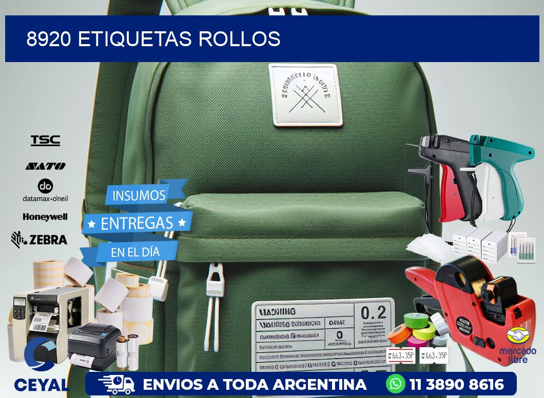 8920 etiquetas rollos