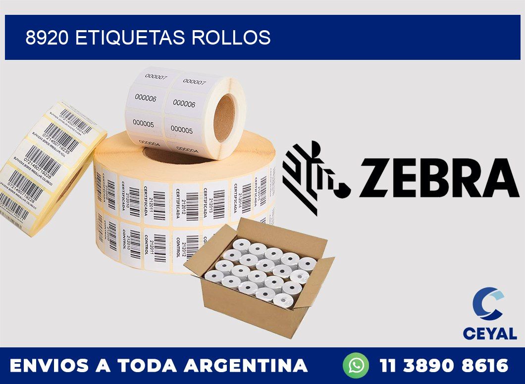 8920 etiquetas rollos