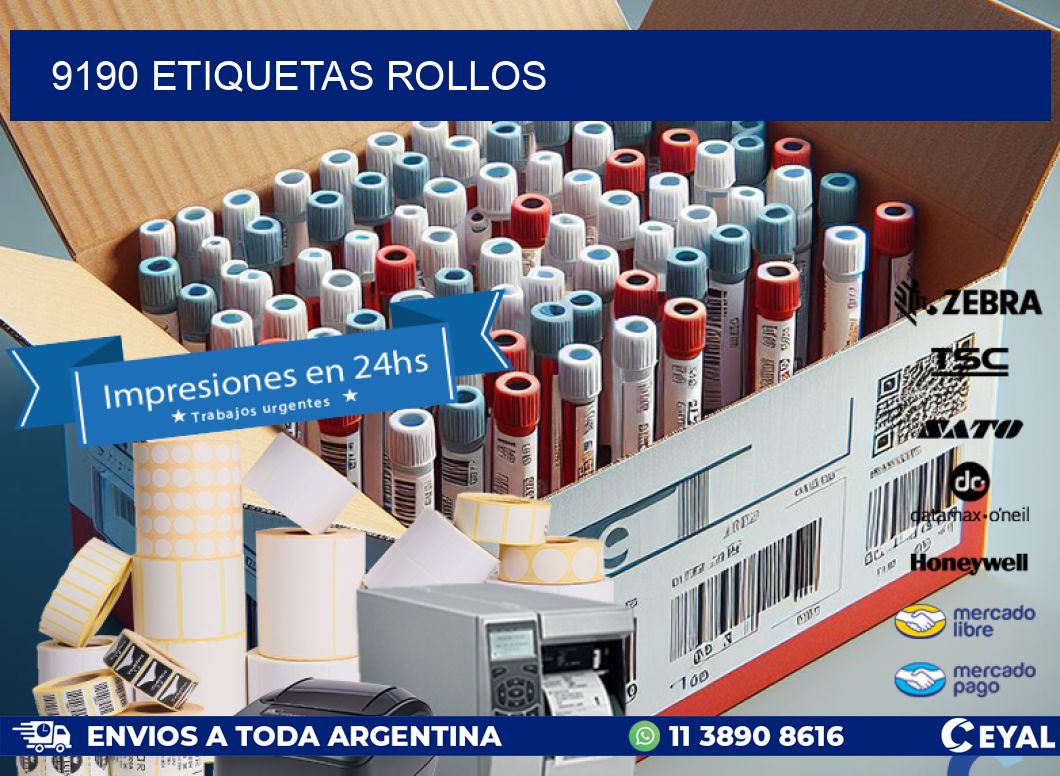 9190 etiquetas rollos