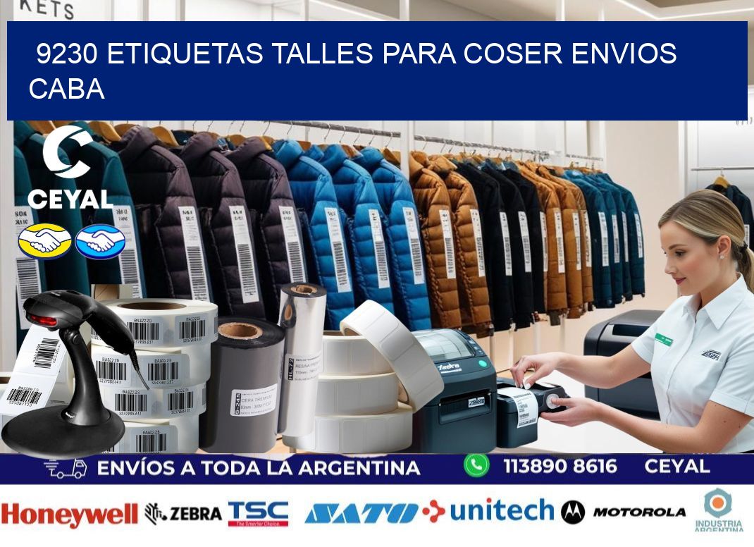 9230 ETIQUETAS TALLES PARA COSER ENVIOS CABA