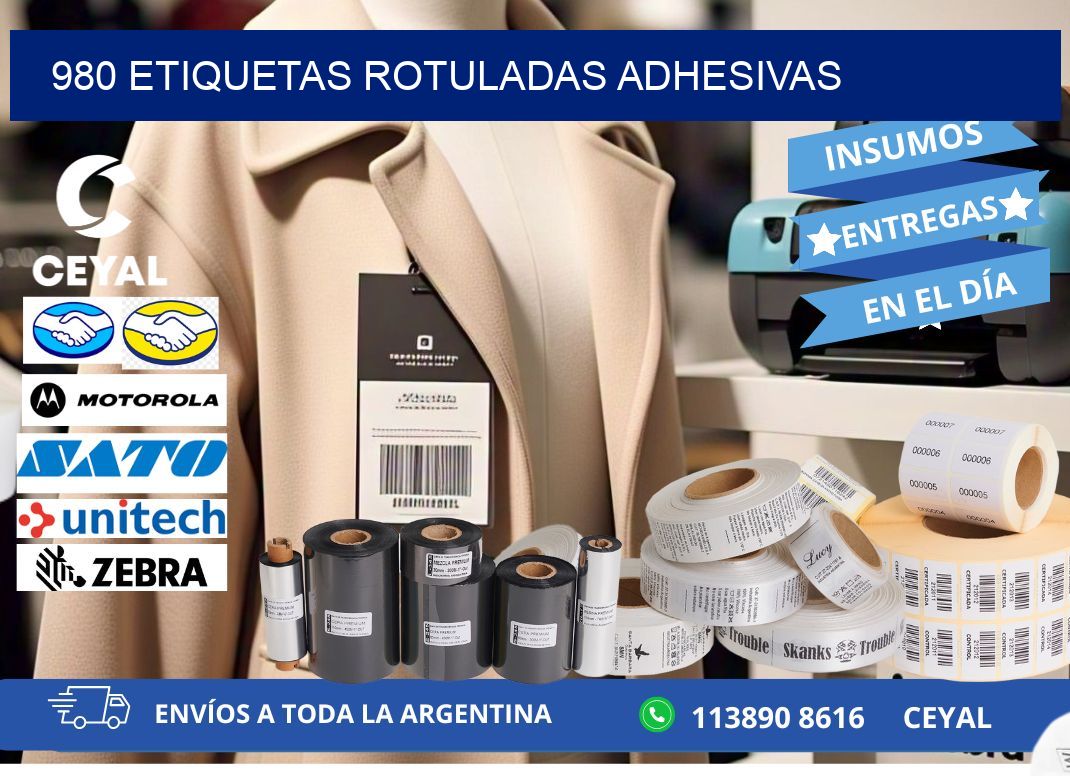 980 etiquetas rotuladas adhesivas