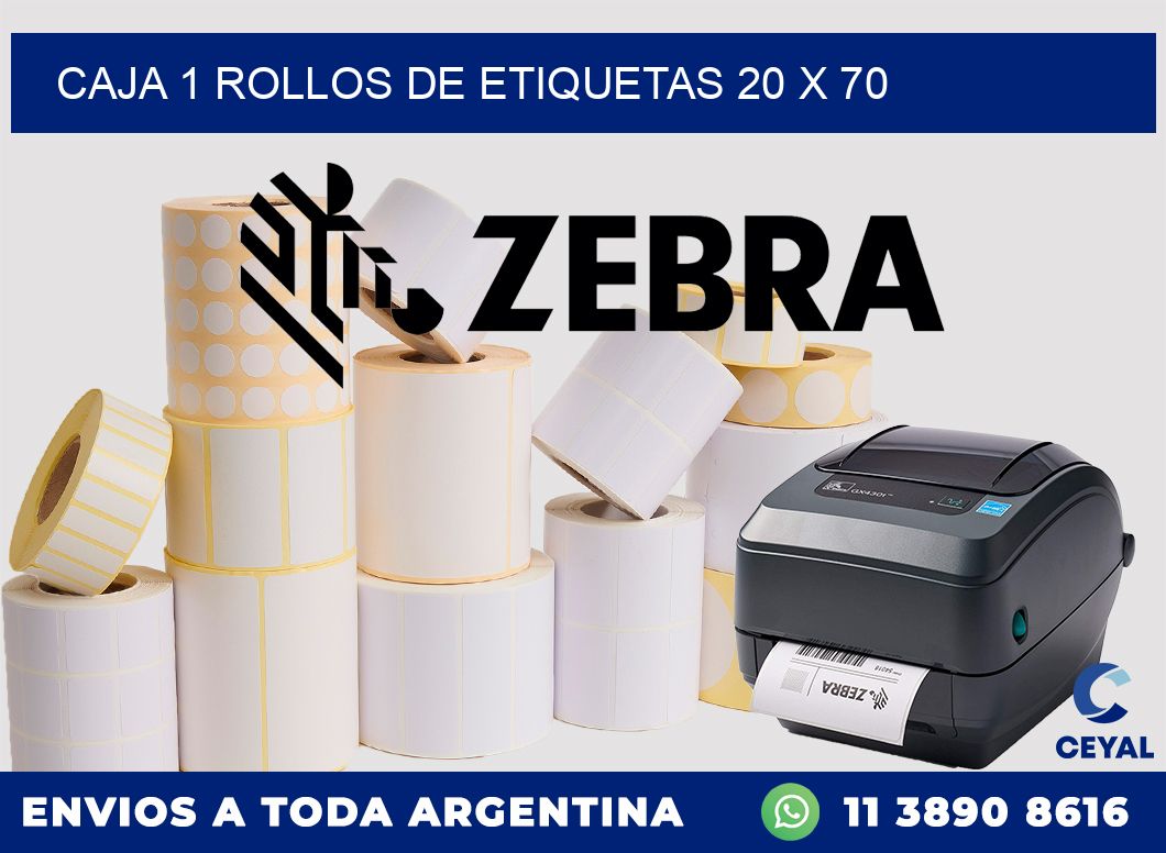 CAJA 1 ROLLOS DE ETIQUETAS 20 x 70