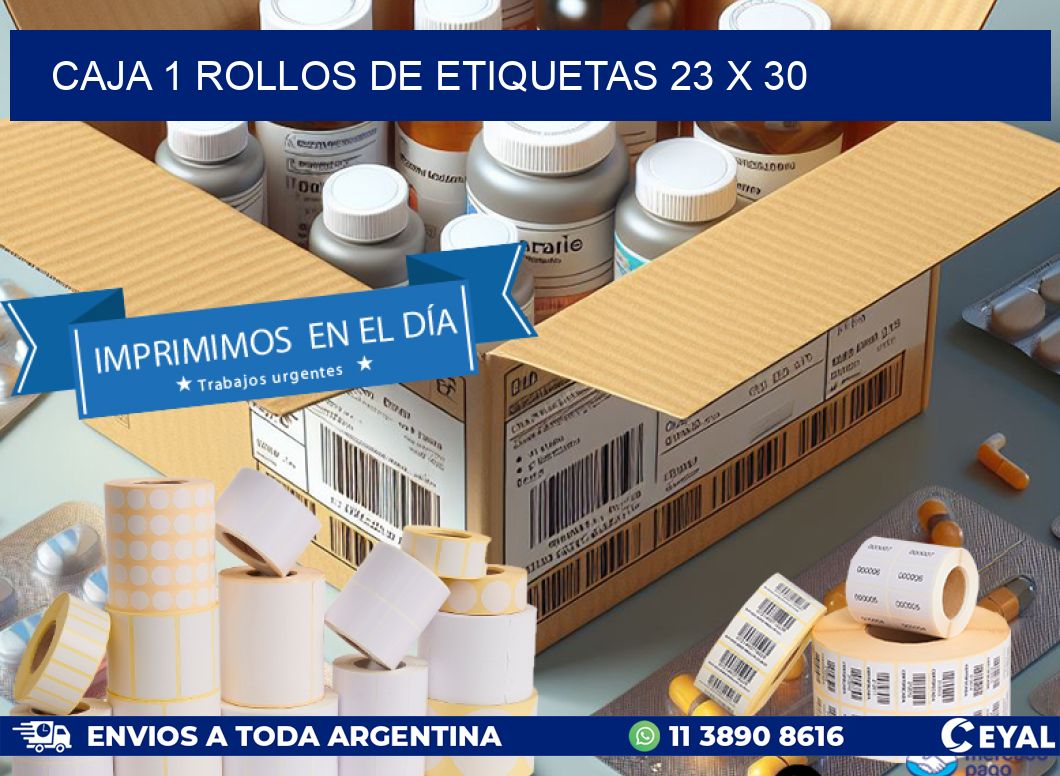 CAJA 1 ROLLOS DE ETIQUETAS 23 x 30