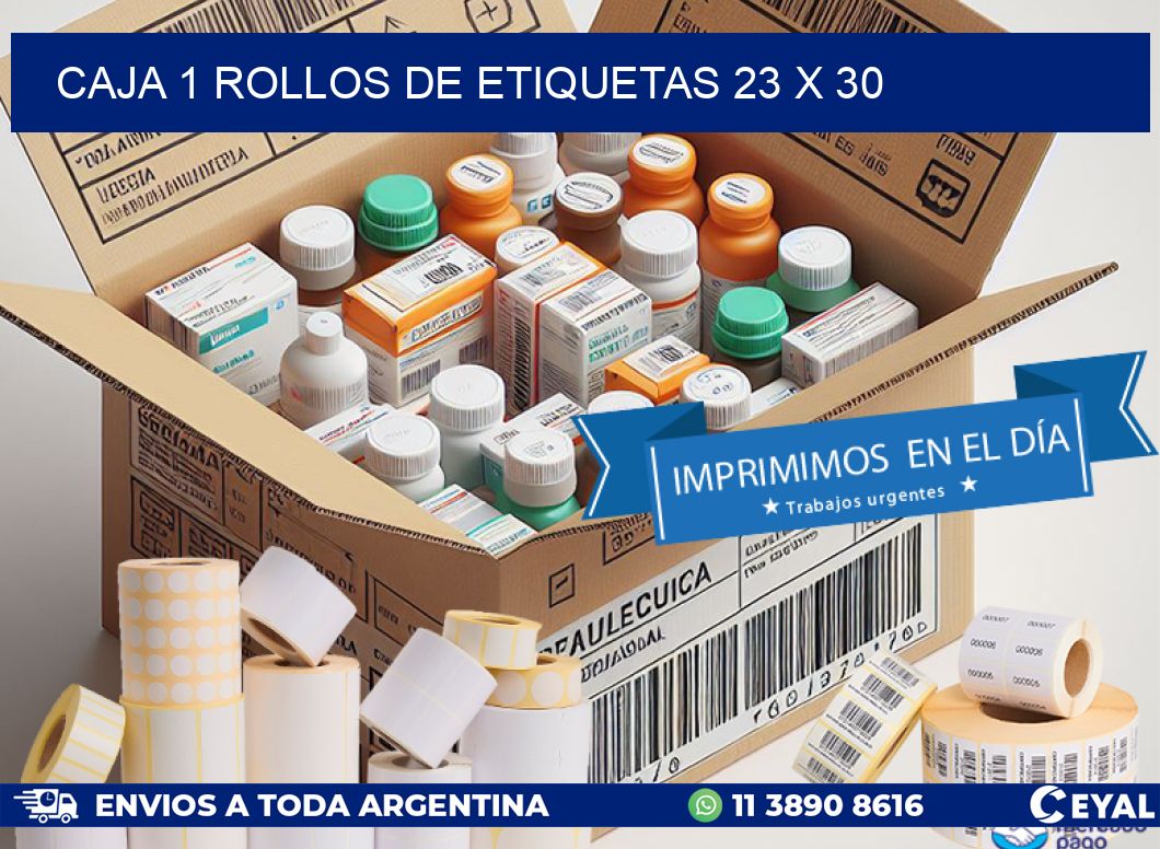 CAJA 1 ROLLOS DE ETIQUETAS 23 x 30