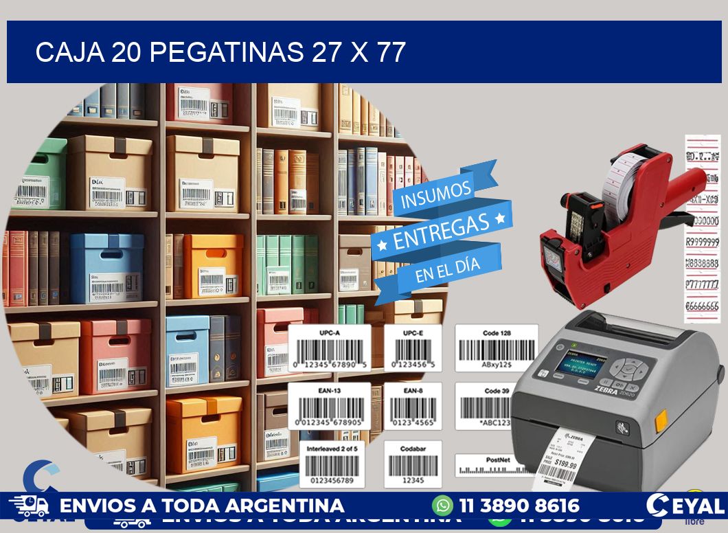 CAJA 20 PEGATINAS 27 x 77