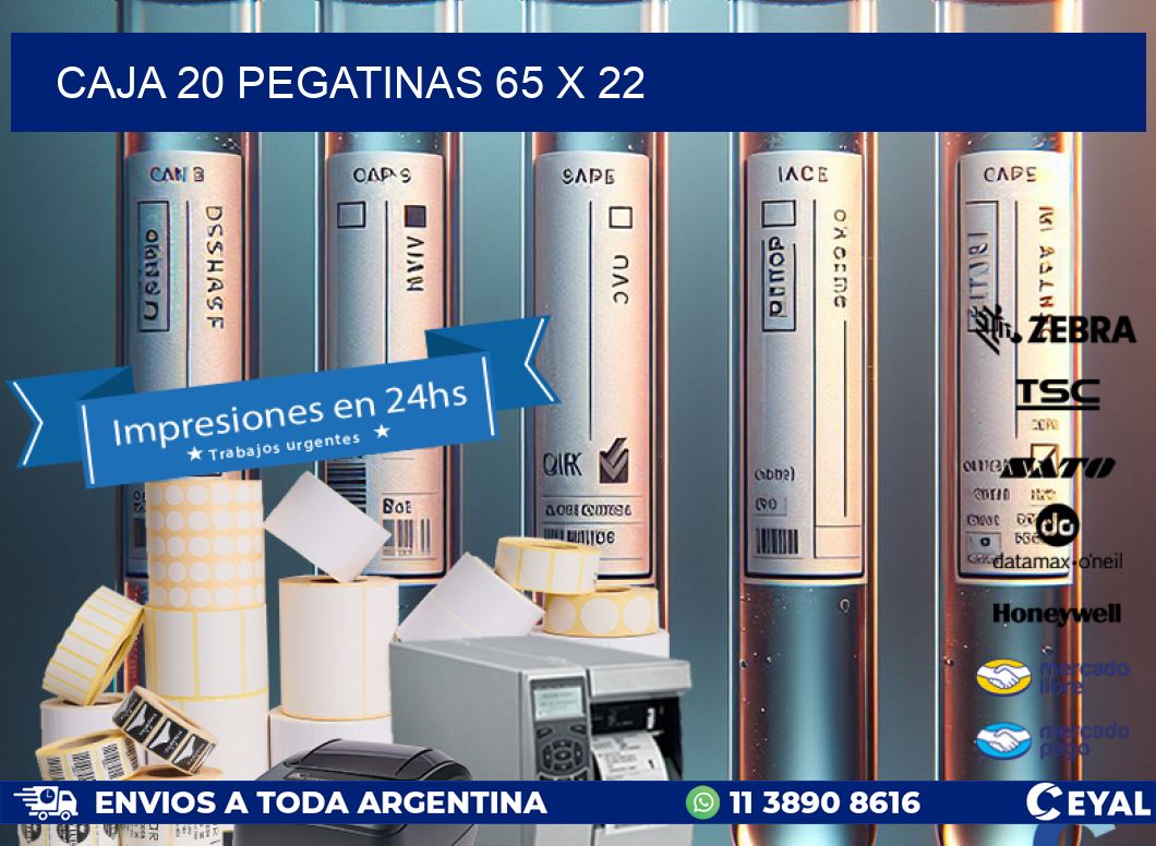 CAJA 20 PEGATINAS 65 x 22