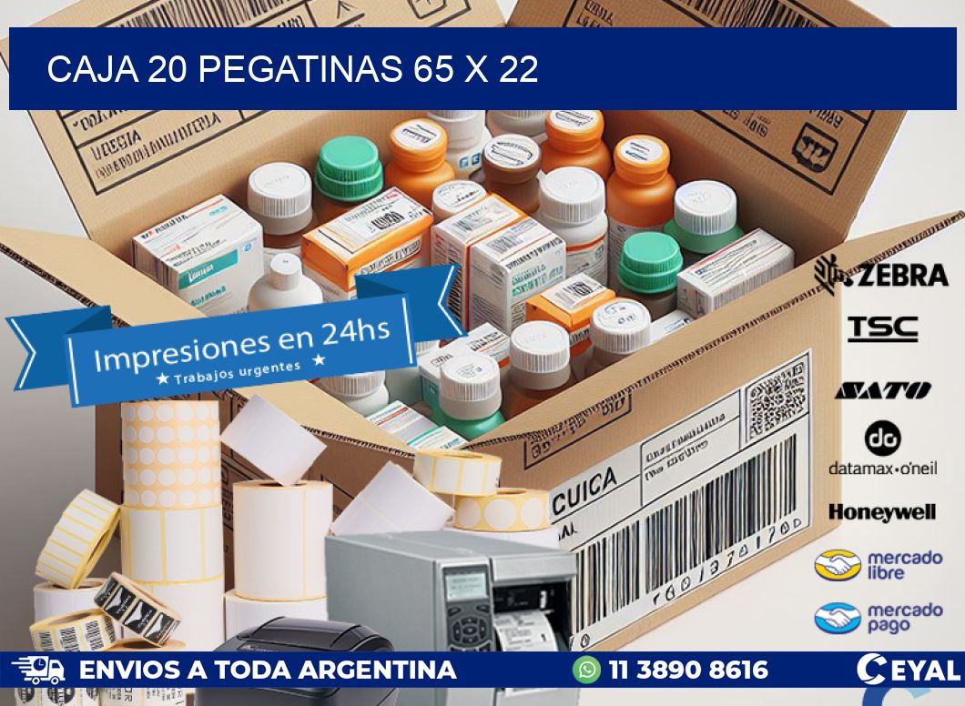 CAJA 20 PEGATINAS 65 x 22