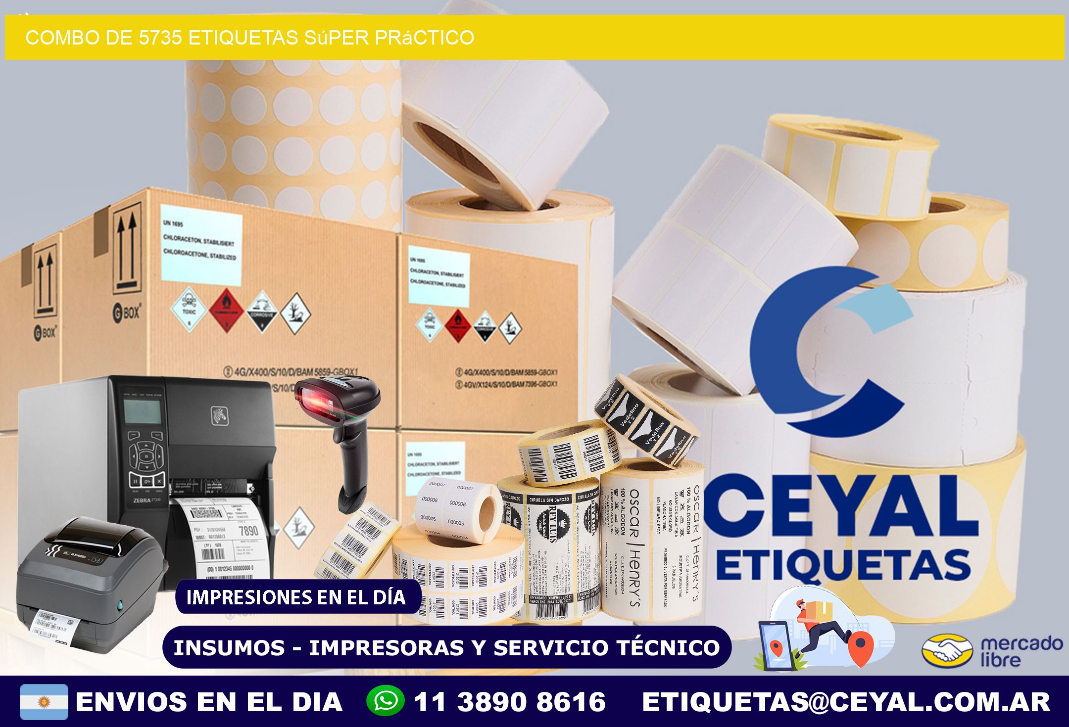 Combo de 5735 etiquetas súper práctico