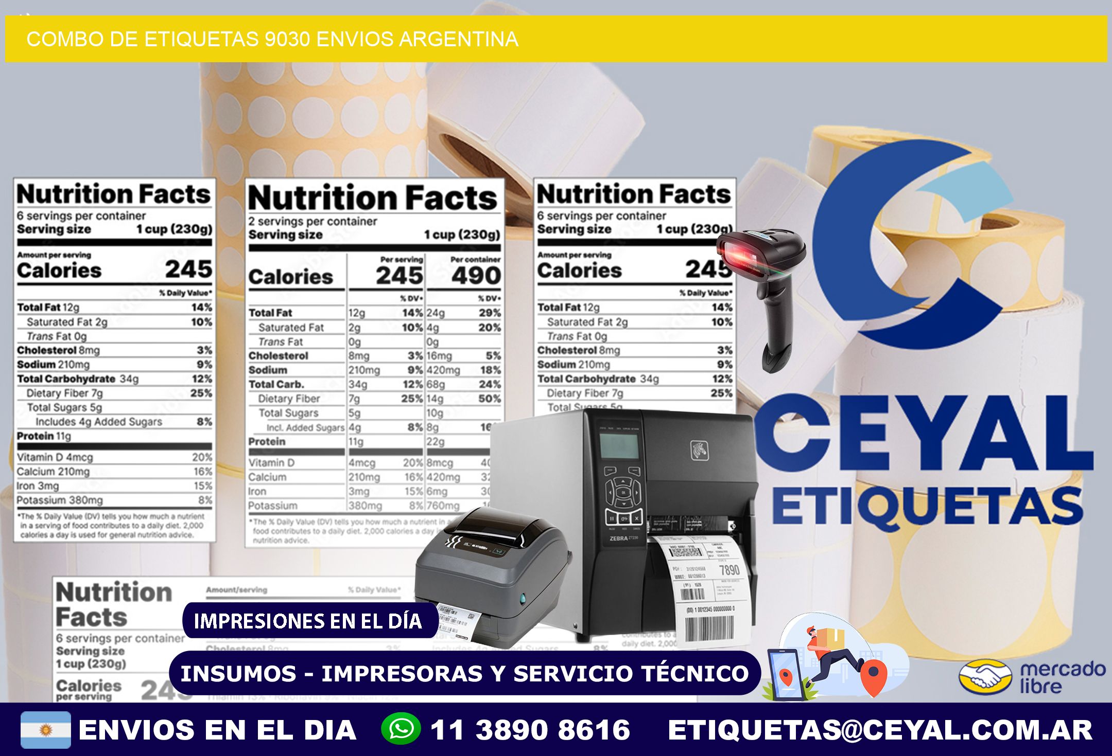 Combo de etiquetas 9030 ENVIOS ARGENTINA