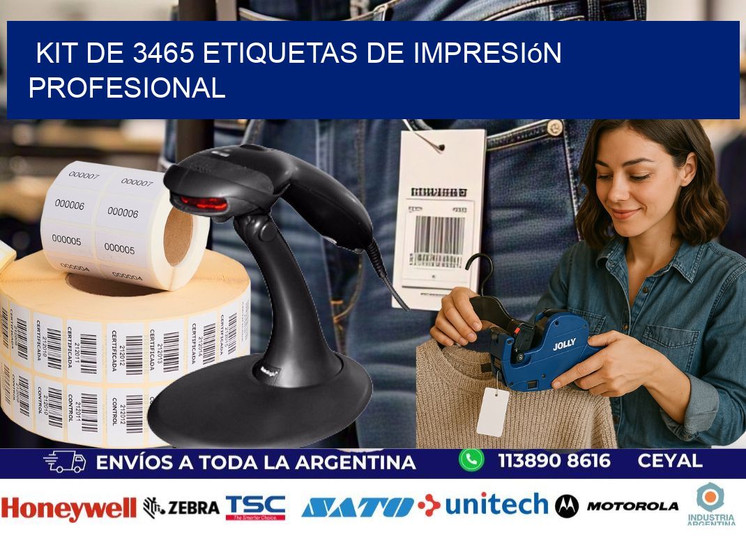Kit de 3465 etiquetas de impresión profesional