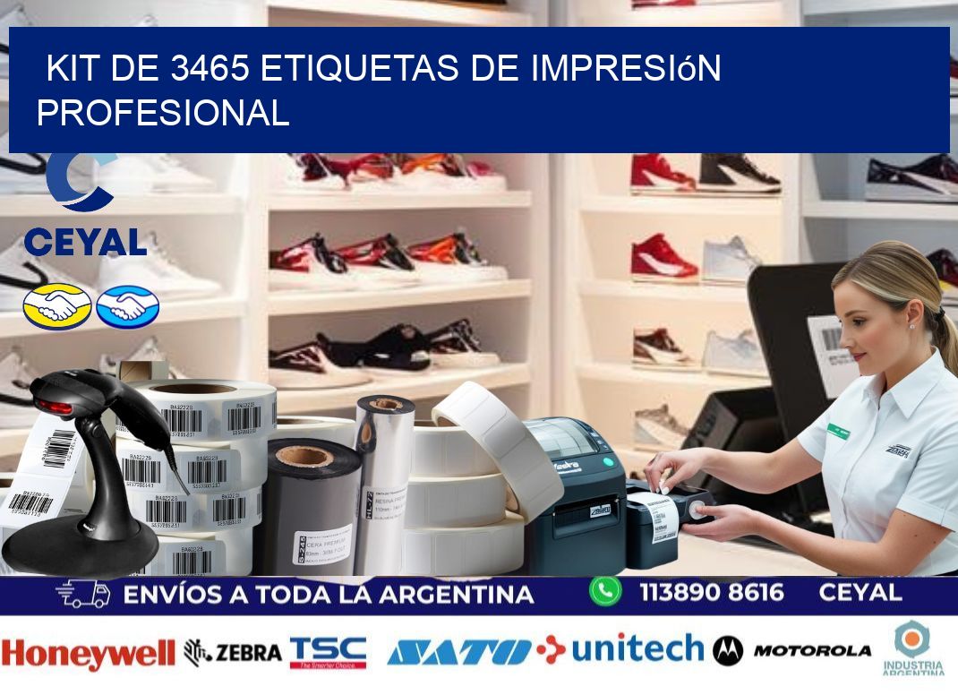 Kit de 3465 etiquetas de impresión profesional