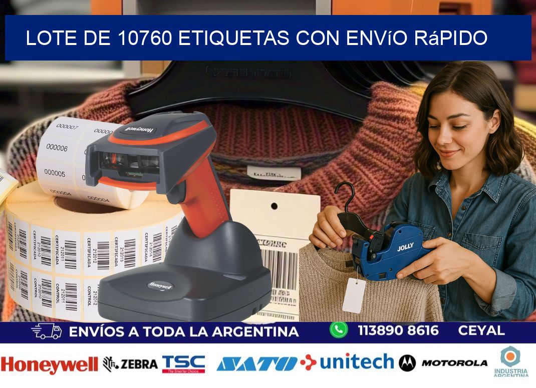 Lote de 10760 etiquetas con envío rápido