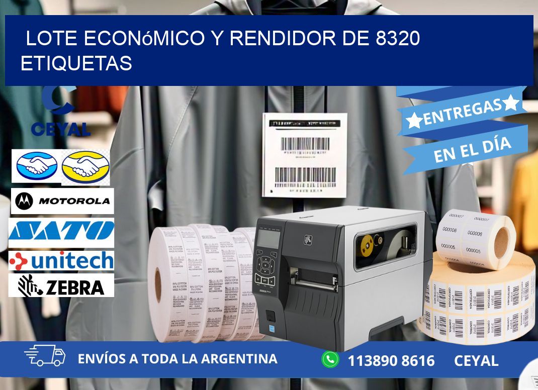 Lote económico y rendidor de 8320 etiquetas
